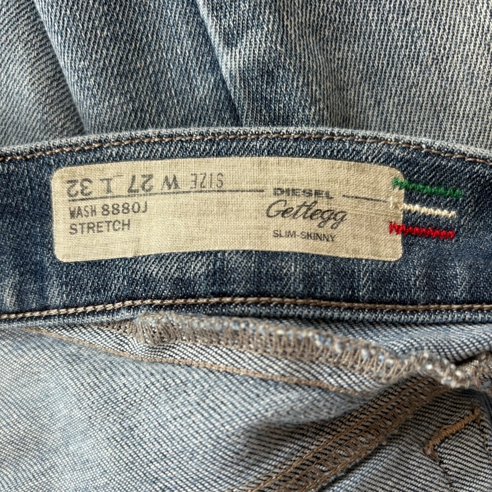 DIESEL Vintage Y2K Getlegg 8880J Wash Distressed Stretch Slim Skinny Jeans Sz 27 - Picture 10 of 14